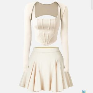 NWT 3 piece faux corset & skirt set